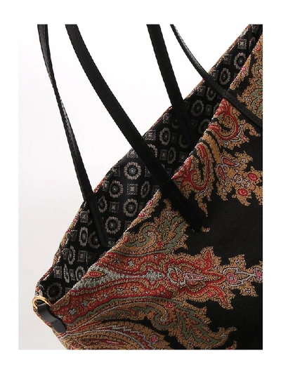 Shop Etro Floral Embroidery Shoulder Bag In Multi