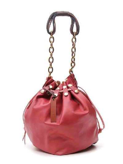 Shop Marni Bindle Bucket Bag In Pink