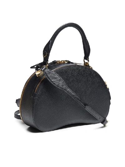 Shop Prada Odette Saffiano Shoulder Bag In Black
