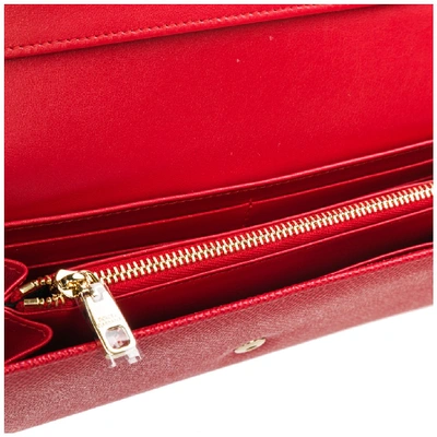 Shop Dolce & Gabbana Logo Foldover Wallet In Red