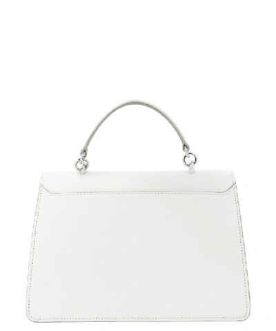 Shop Jimmy Choo Madeline Crystal Buckle Tote Bag In White