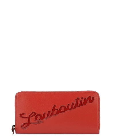 Shop Christian Louboutin Panettone Logo Wallet In Red