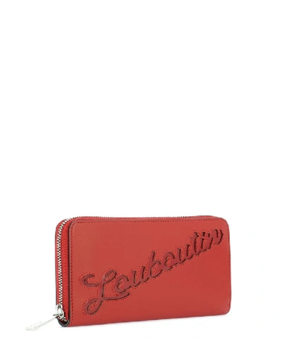 Shop Christian Louboutin Panettone Logo Wallet In Red