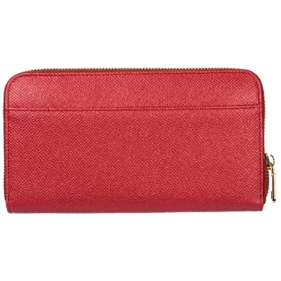 Shop Dolce & Gabbana Logo Plaque Zip Wallet In Red