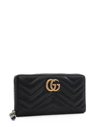Gucci Gg Marmont Quilted-leather Wallet In Black | ModeSens