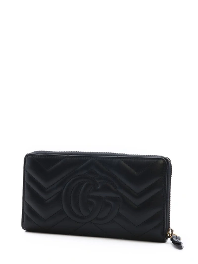 Shop Gucci Gg Marmont Wallet In Black