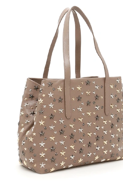 Shop Jimmy Choo Sofia Star Studded Tote Bag In Beige