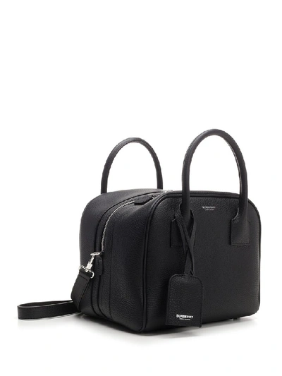 Shop Burberry Small Cube Tote Bag In Black