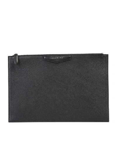 Shop Givenchy Antigona Zipped Pouch In Black