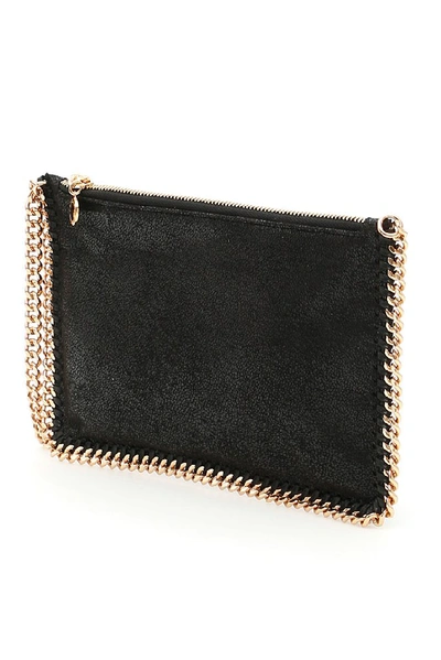 Shop Stella Mccartney Falabella Chain Clutch Bag In Black