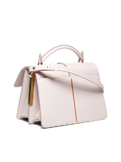 Shop Marni Contrast Stripe Foldover Tote Bag In White