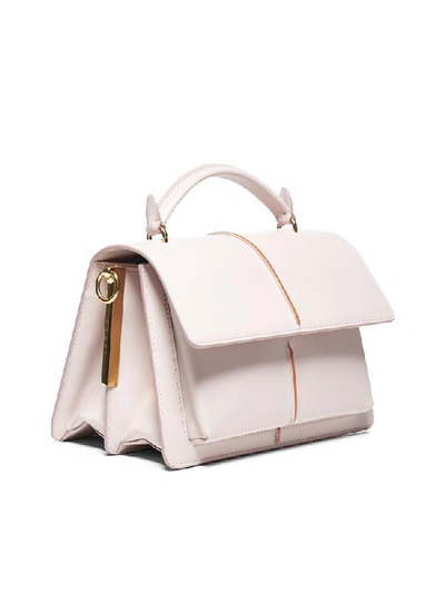 Shop Marni Contrast Stripe Foldover Tote Bag In White