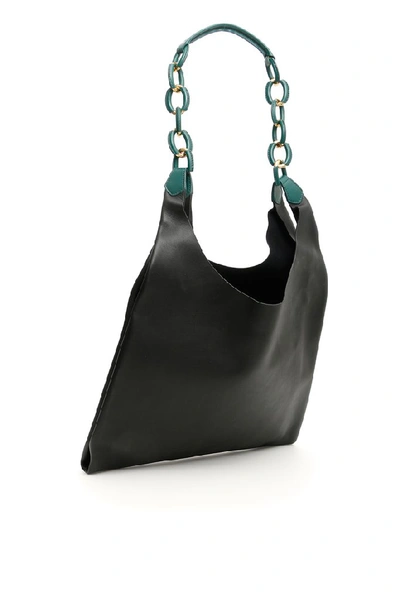 Shop Burberry Medium Chain Strap Shopper In Black