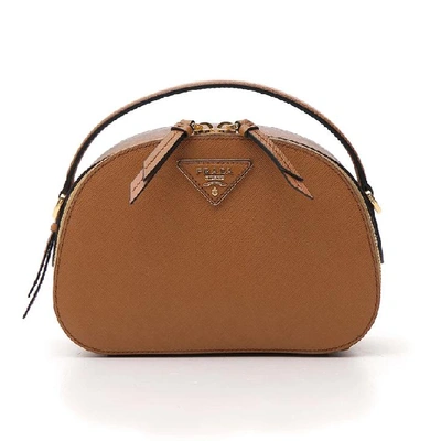 Shop Prada Odette Shoulder Bag In Brown