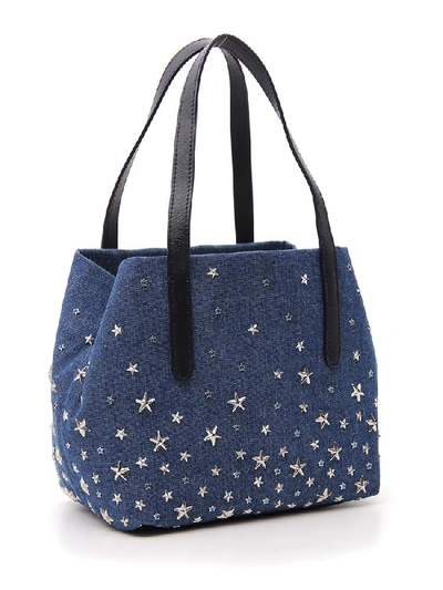 Shop Jimmy Choo Sofia Start Studded Tote Bag In Blue