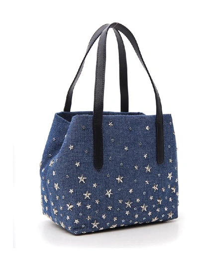 Shop Jimmy Choo Sofia Start Studded Tote Bag In Blue