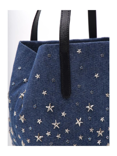 Shop Jimmy Choo Sofia Start Studded Tote Bag In Blue