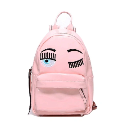 Shop Chiara Ferragni Eye Appliqué Top Handle Zipped Backpack In Pink