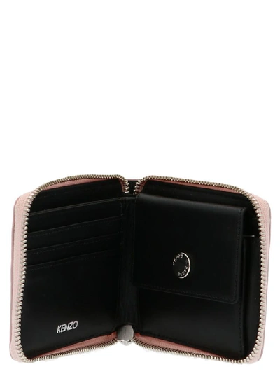 Shop Kenzo Eye Motif Zip Around Wallet In Pink