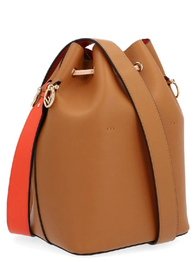 Shop Fendi Mon Tresor Bucket Bag In Brown