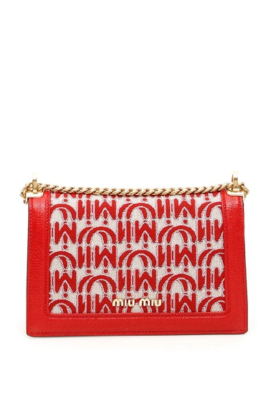 Shop Miu Miu Confidential Jacquard Detail Shoulder Bag In Multi