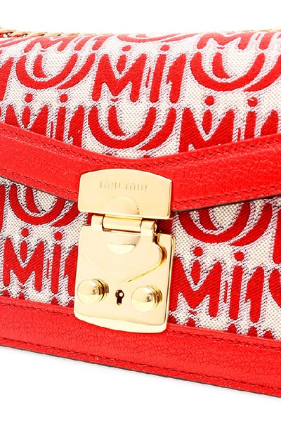 Shop Miu Miu Confidential Jacquard Detail Shoulder Bag In Multi