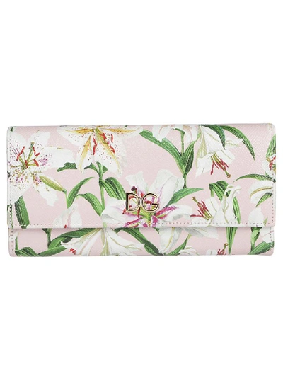Shop Dolce & Gabbana Continental Floral Print Wallet In Pink