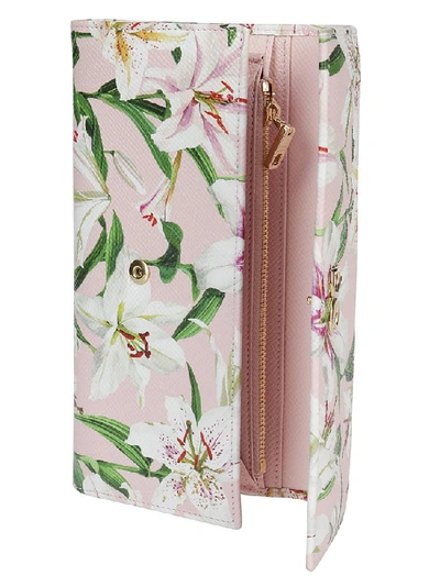 Shop Dolce & Gabbana Continental Floral Print Wallet In Pink