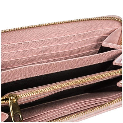 Shop Dolce & Gabbana Logo Plaque Zip Wallet In Pink