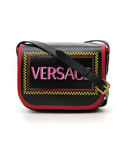 Shop Versace 90s Vintage Logo Foldover Shoulder Bag In Multi