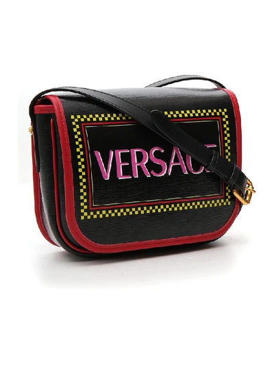 Shop Versace 90s Vintage Logo Foldover Shoulder Bag In Multi