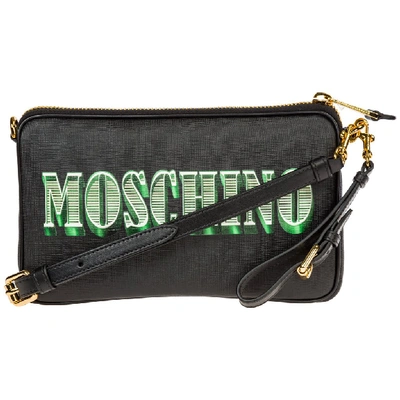 Shop Moschino Teddy Dollar Motif Shoulder Bag In Black