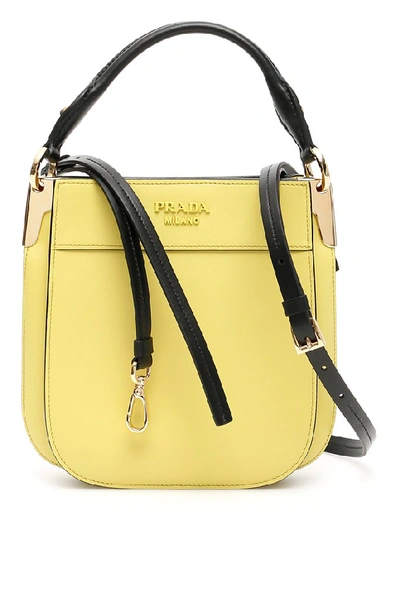 Shop Prada Small Margit Shoulder Bag In Yellow