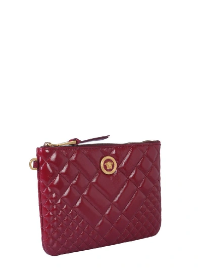 Shop Versace Small Medusa Clutch Bag In Red