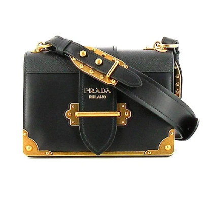 Shop Prada Cahier Shoulder Bag In Black