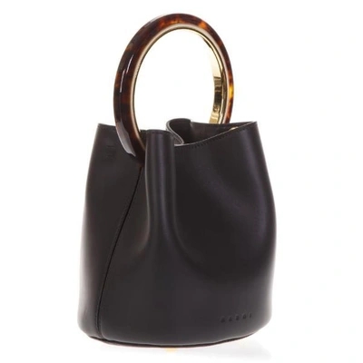 Shop Marni Pannier Bucket Bag In Black