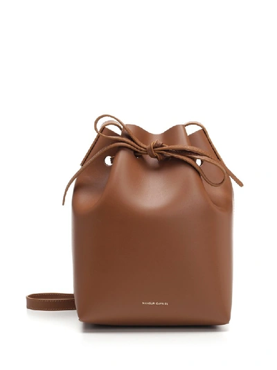 Shop Mansur Gavriel Mini Bucket Bag In Brown