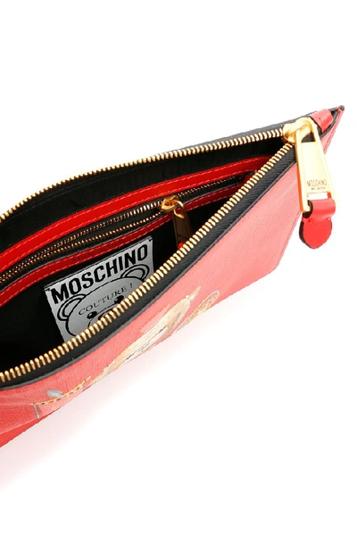 Shop Moschino Teddy Bear Pouch In Red