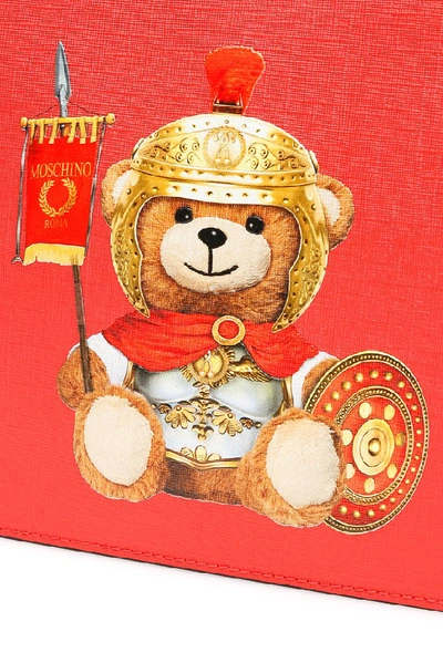 Shop Moschino Teddy Bear Pouch In Red