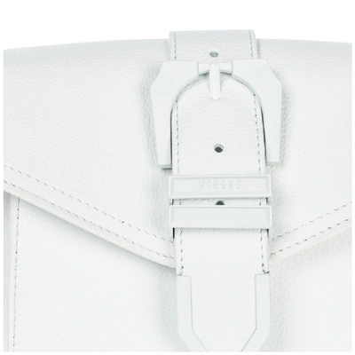 Shop Versus Versace Monochrome Belt Buckle Shoulder Bag In White