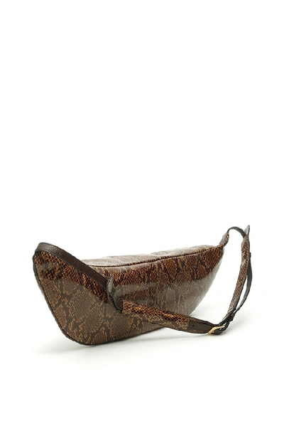 Shop Staud Python Print Shoulder Bag In Brown