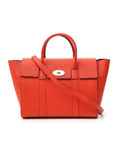 Shop Mulberry Small Bayswater Bag In Red