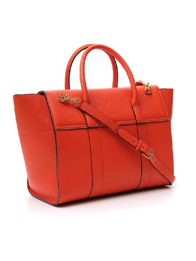 Shop Mulberry Small Bayswater Bag In Red