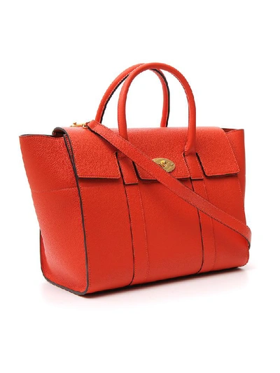 Shop Mulberry Small Bayswater Bag In Red