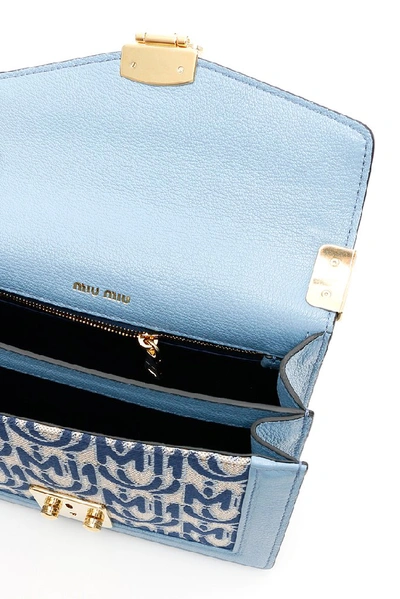 Shop Miu Miu Confidential Jacquard Detail Shoulder Bag In Multi