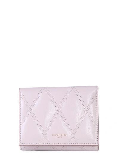 Shop Givenchy Quilted Trifold Wallet In Pink