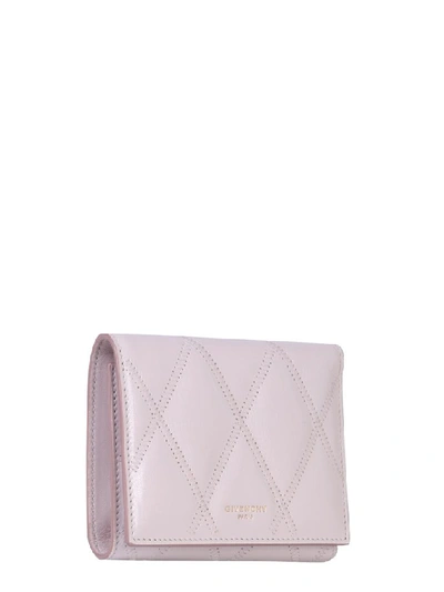Shop Givenchy Quilted Trifold Wallet In Pink