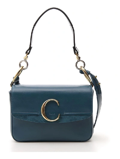 Shop Chloé C Shoulder Bag In Blue