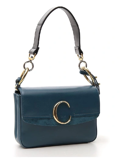 Shop Chloé C Shoulder Bag In Blue