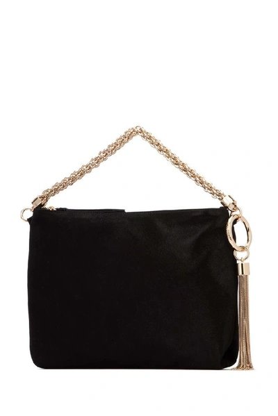 Shop Jimmy Choo Callie Shimmer Clutch Bag In Black